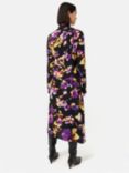 Jigsaw Haze Floral Print Midi Shirt Dress, Purple/Multi