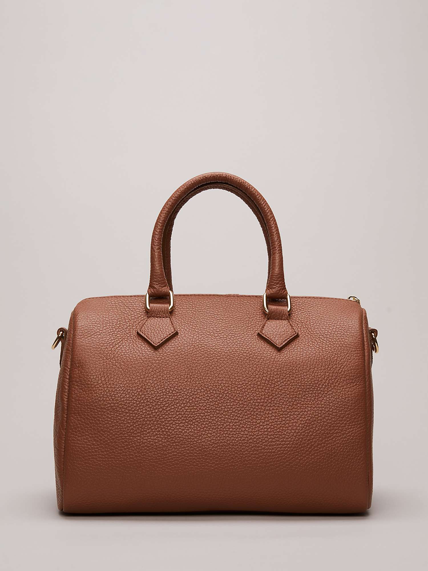 Buy Phase Eight Grained Leather Bowling Bag, Brown Online at johnlewis.com