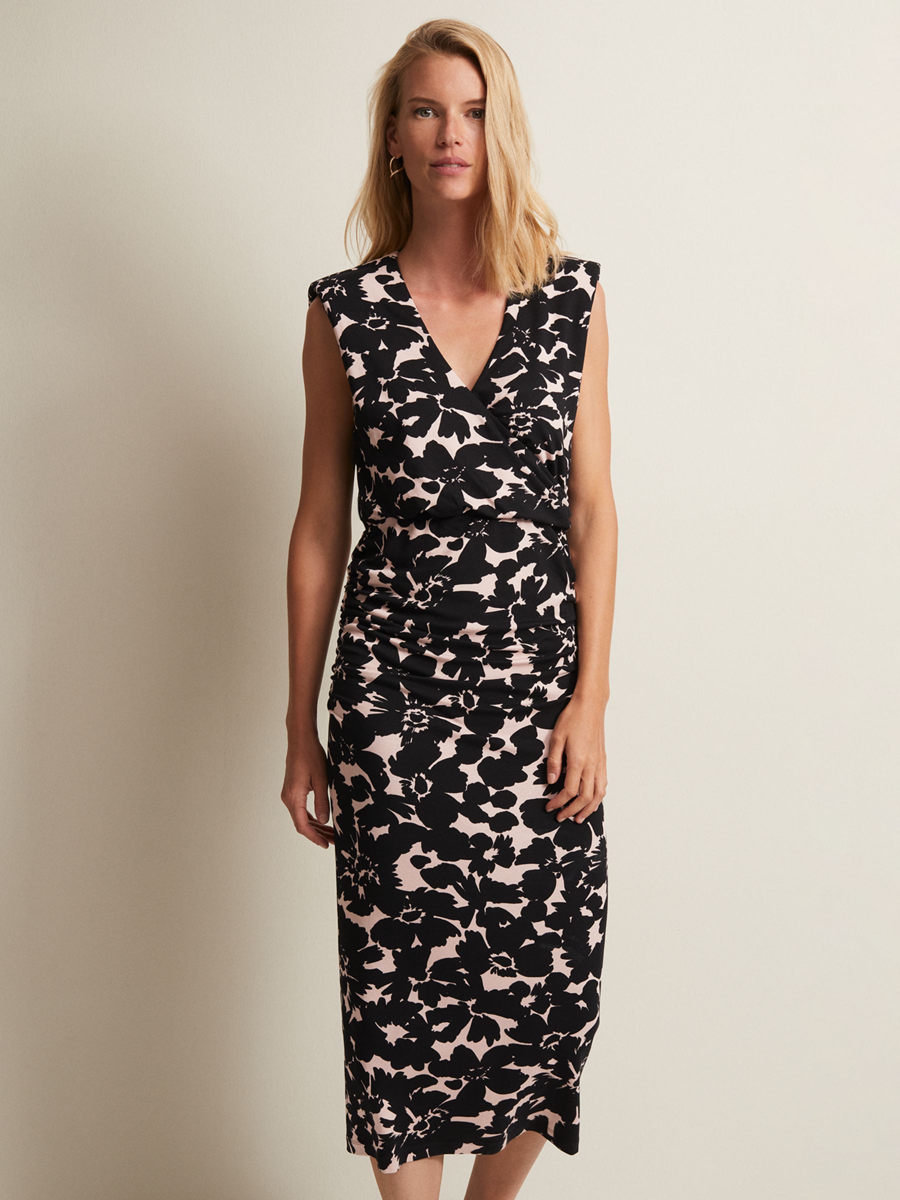Phase Eight Taylor Floral Print Jersey Midi Dress, Multi at John Lewis ...
