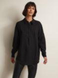Phase Eight Elowen Embellished Longline Shirt, Black
