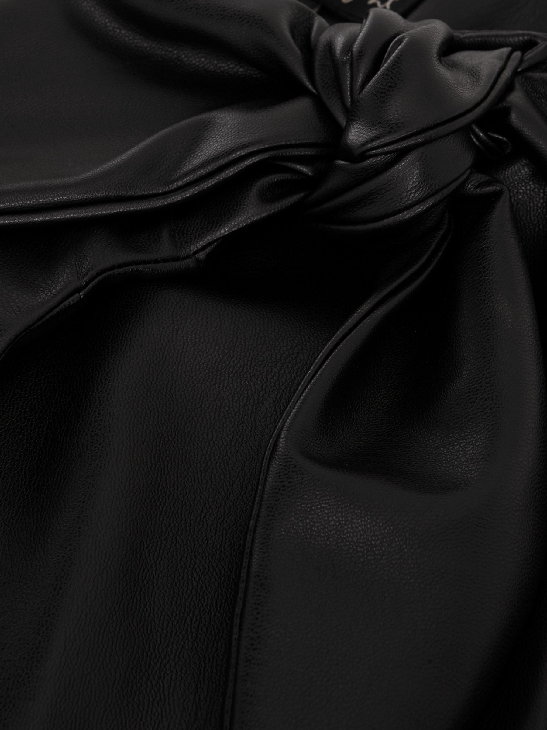 Phase Eight Noha Faux Leather Midi Pencil Skirt, Black at John Lewis ...