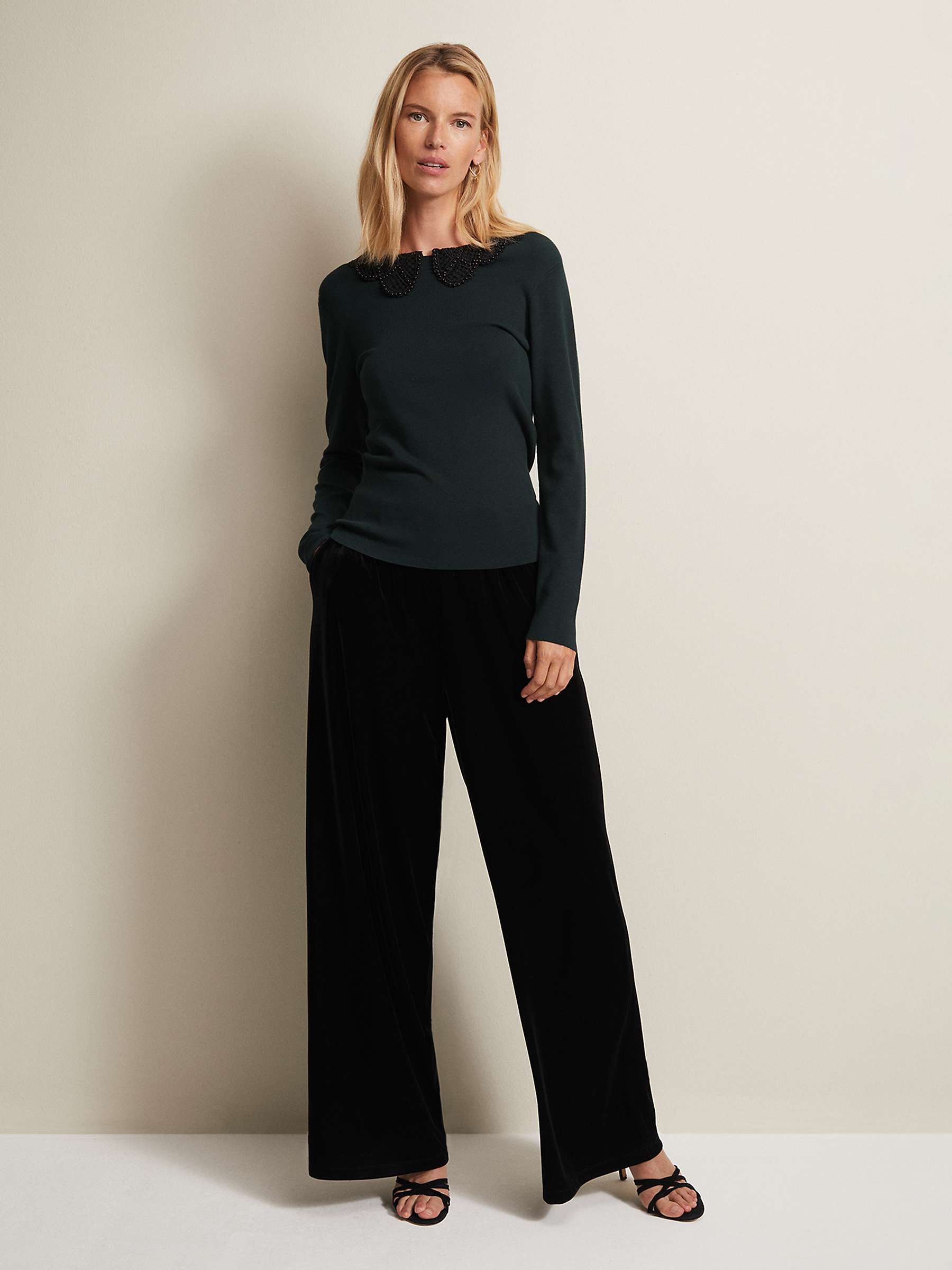 Buy Phase Eight Evelyn Fine Knit Top, Forest Online at johnlewis.com