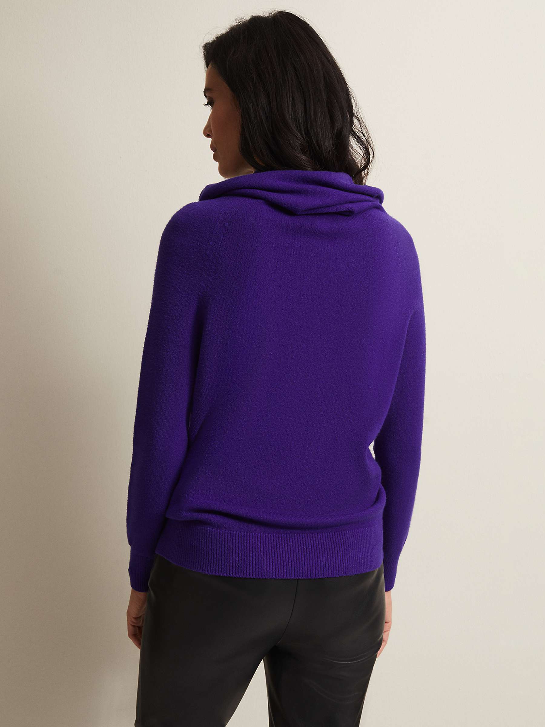 Buy Phase Eight Rylee Fine Knit Cowl Neck Jumper, Purple Online at johnlewis.com