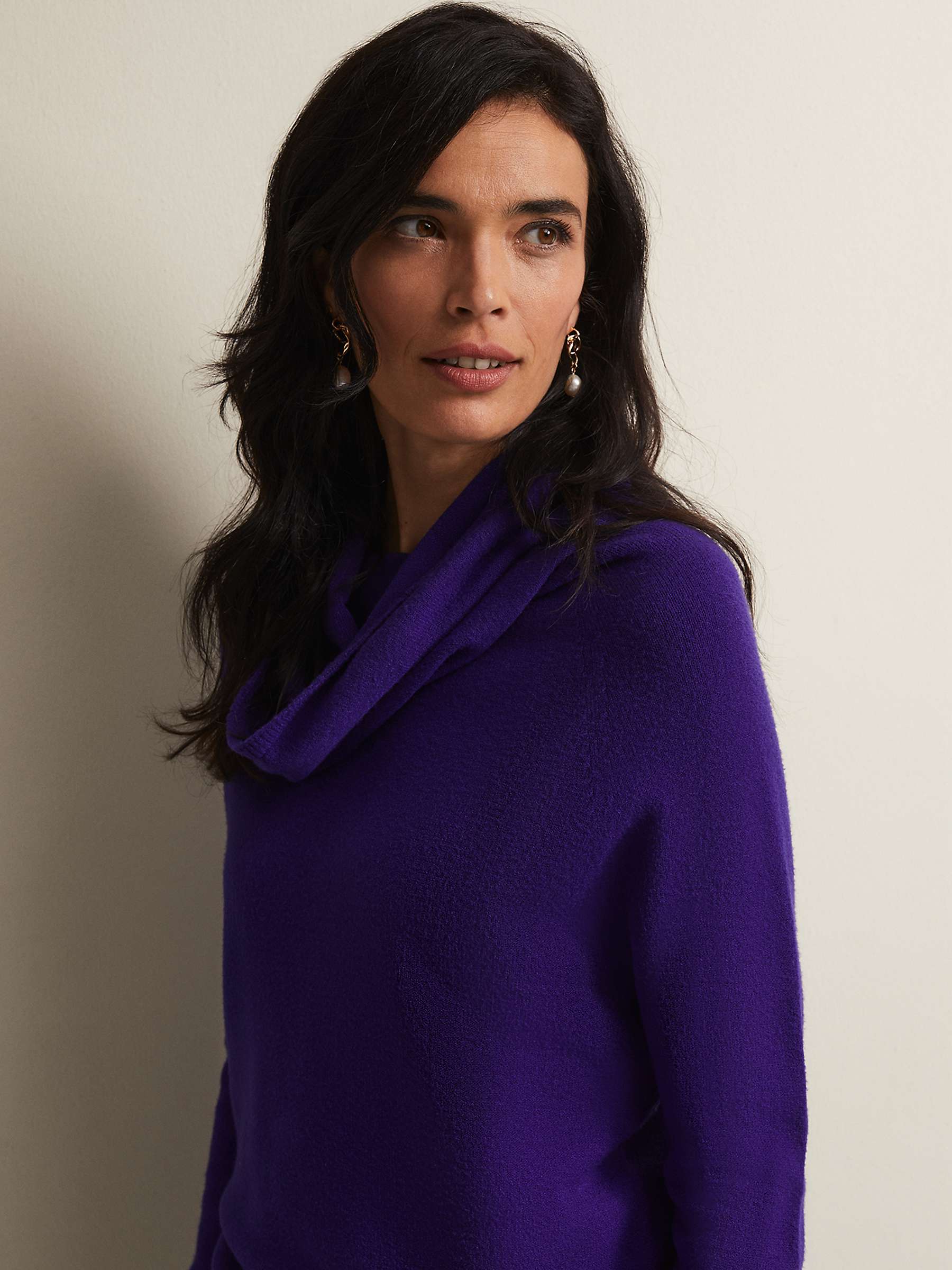 Buy Phase Eight Rylee Fine Knit Cowl Neck Jumper, Purple Online at johnlewis.com