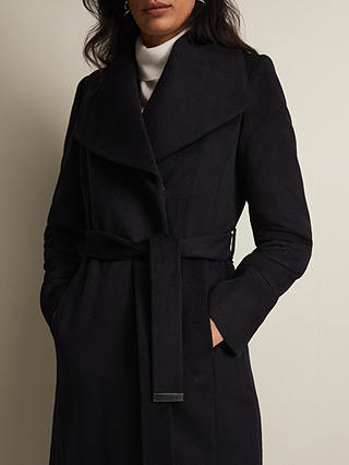 Phase Eight Nicci Belted Wool Blend Coat, Navy