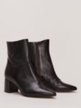 Mango Leather Ankle Boots, Black