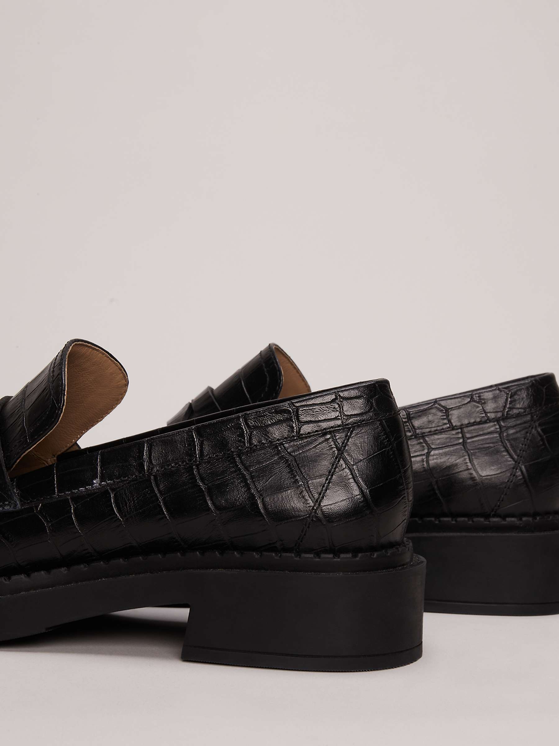 Buy Phase Eight Chunky Leather Loafers, Black Online at johnlewis.com