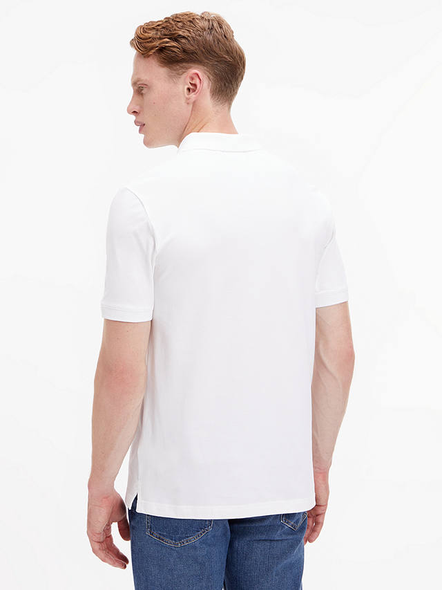 Calvin Klein Slim Stretch Pique Polo Shirt, Bright White