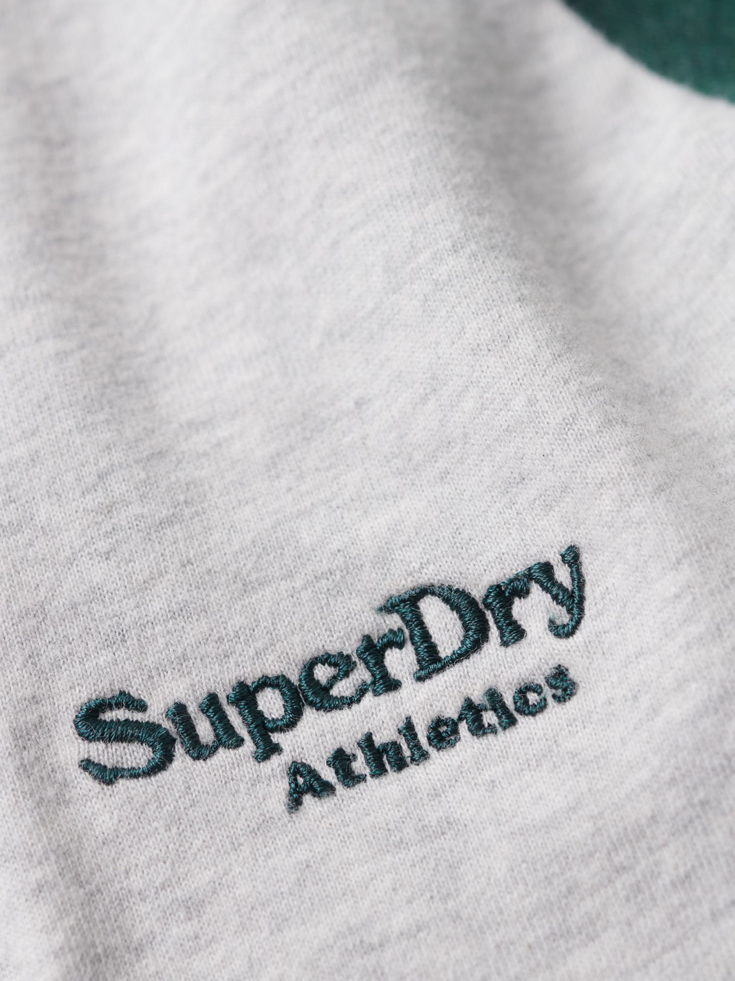 Superdry Essential Baseball Long Sleeve Top, Glacier Grey/Green, S