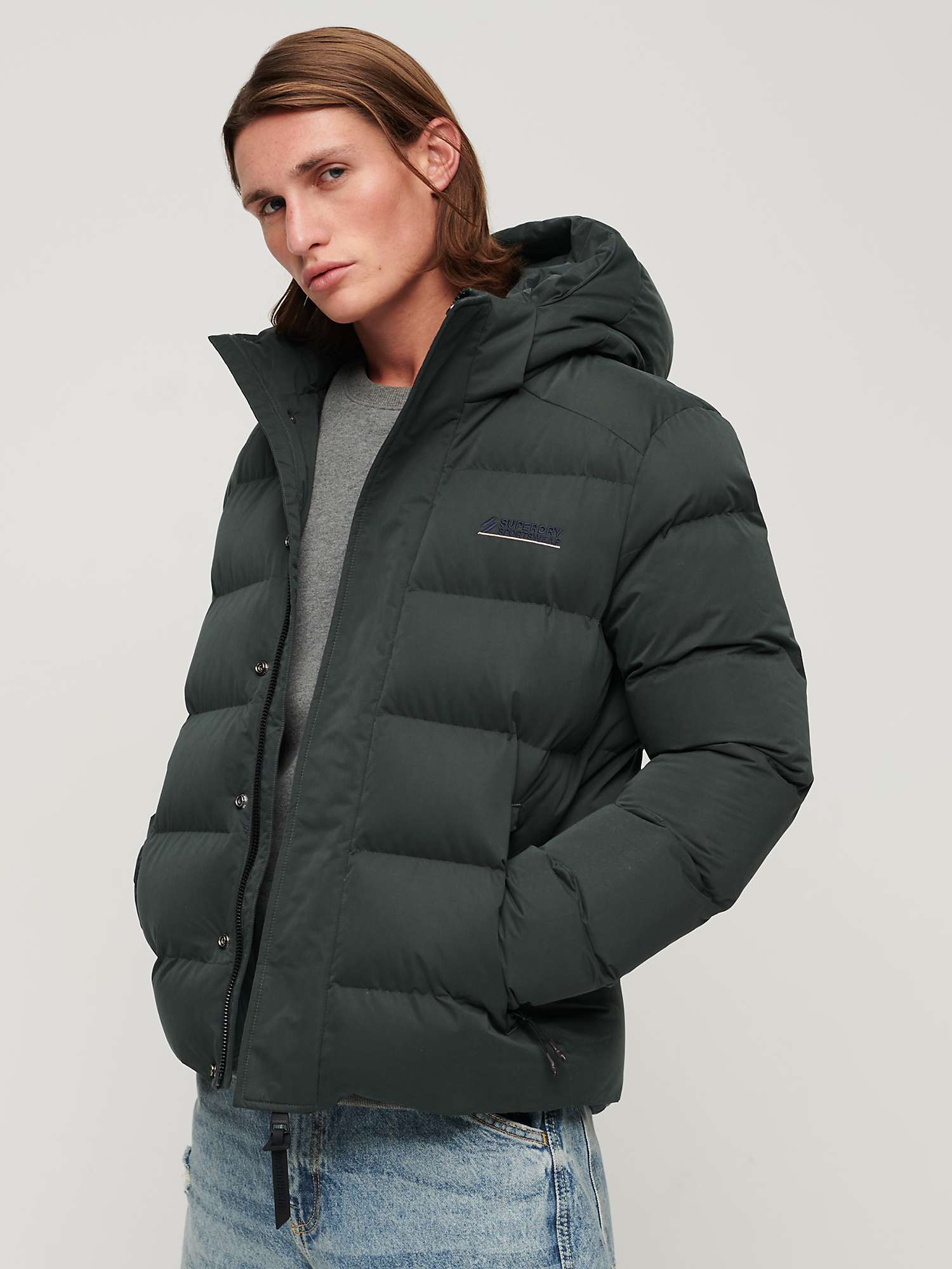 Buy Superdry Hooded Microfibre Sports Puffer Jacket Online at johnlewis.com