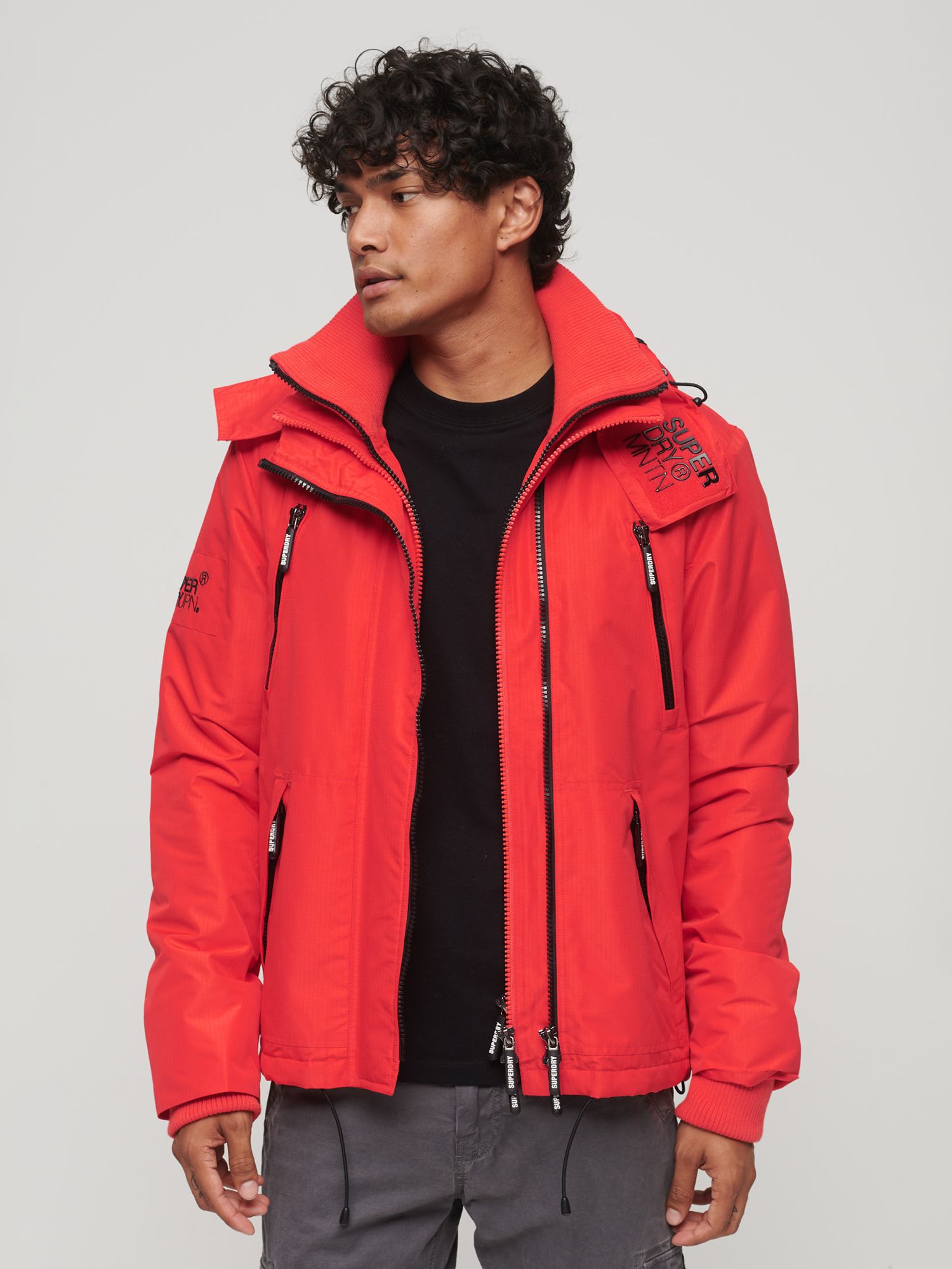 Superdry Mountain SD Windcheater Jacket, Sunset Red at John Lewis