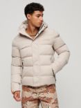 Superdry Hooded Microfibre Sports Puffer Jacket, Chateau Gray