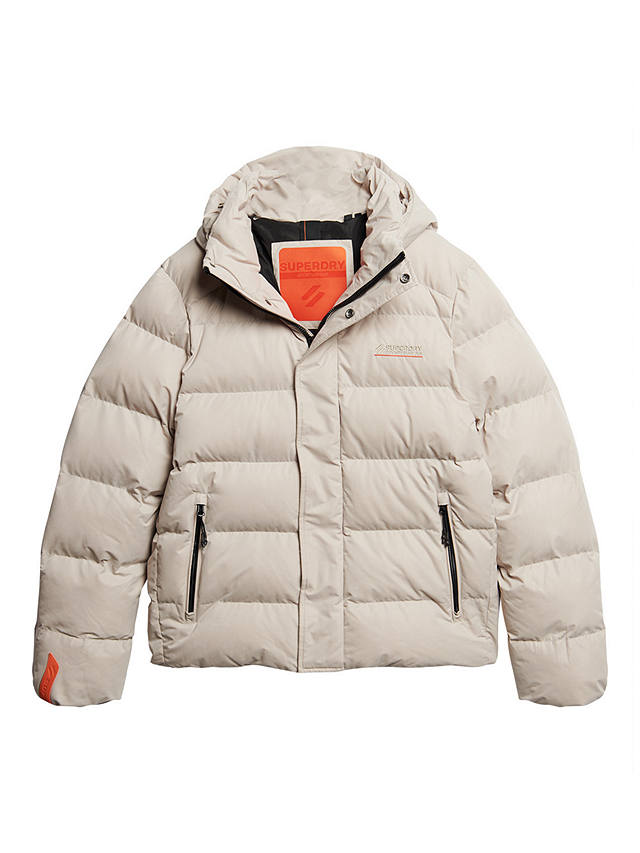 Superdry Hooded Microfibre Sports Puffer Jacket, Chateau Gray