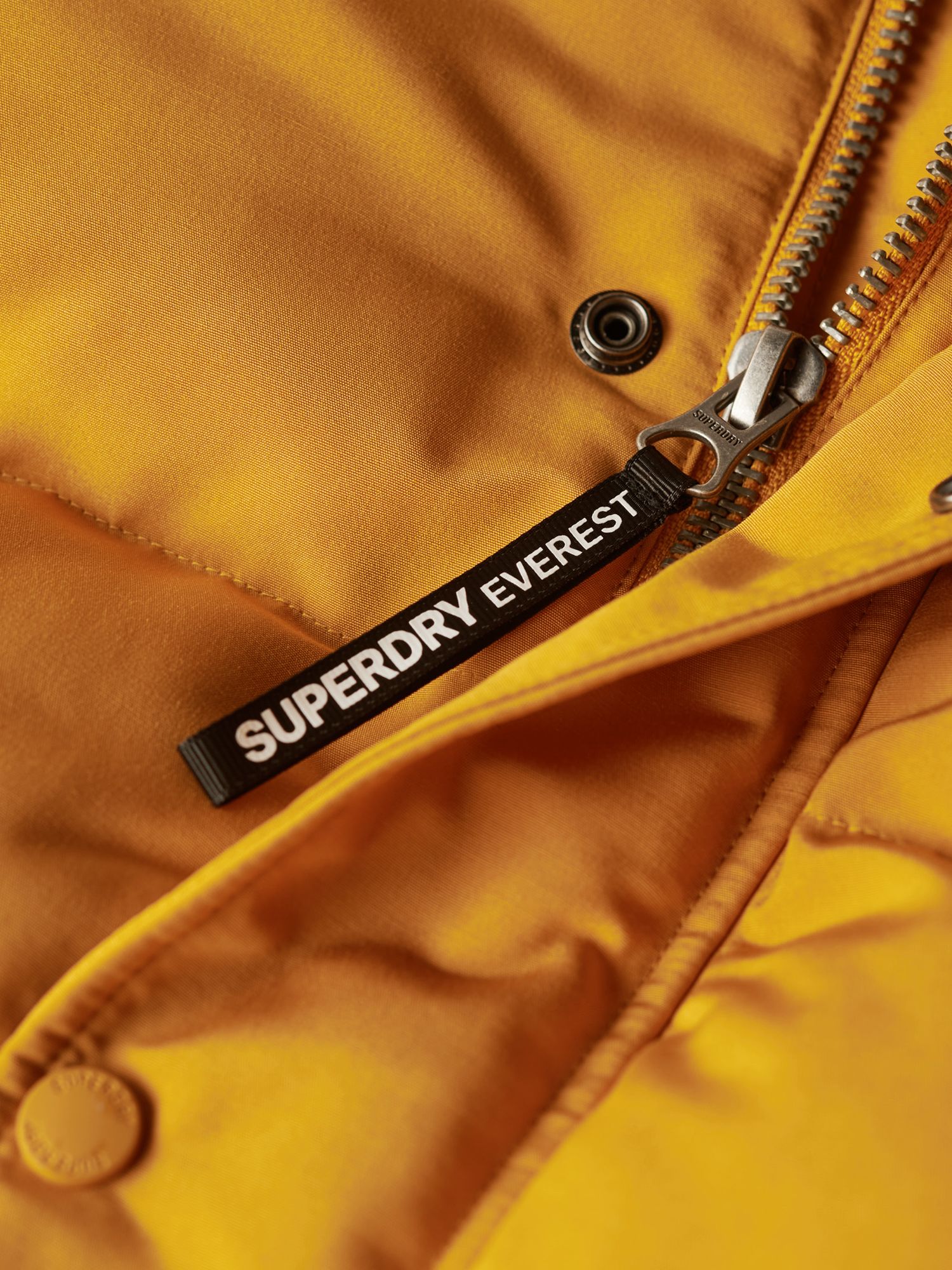 Superdry Everest Hooded Puffer Jacket, Mustard, S