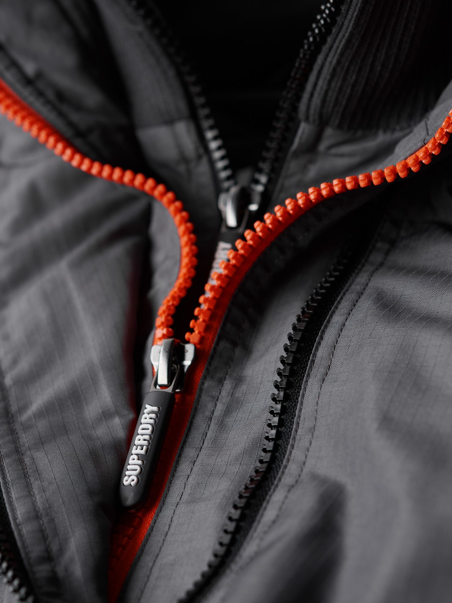Superdry Mountain SD Windcheater Jacket, Charcoal at John Lewis & Partners
