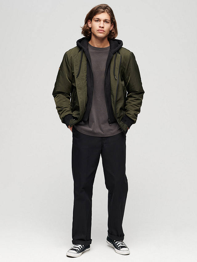 Superdry Military Hooded MA1 Bomber Jacket, Surplus Goods Olive