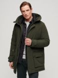 Superdry City Padded Parka Jacket, Olive Green