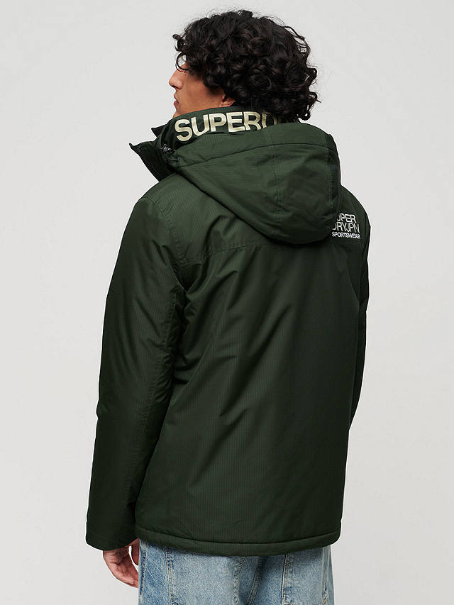 Superdry Hooded Yachter Windbreaker Jacket, Academy Dark Green
