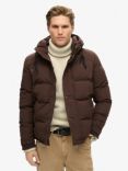 Superdry Everest Hooded Puffer Jacket, Dark Brown