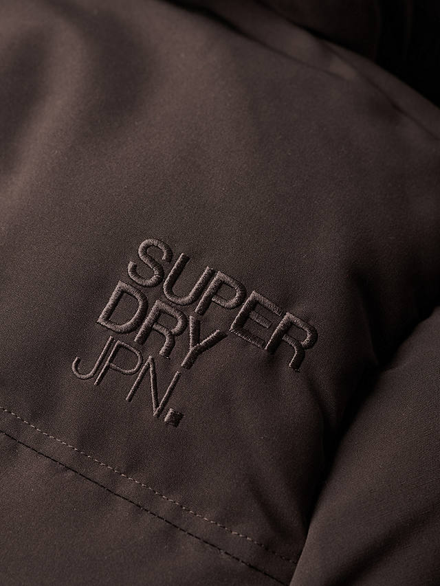 Superdry Everest Hooded Puffer Jacket, Dark Brown