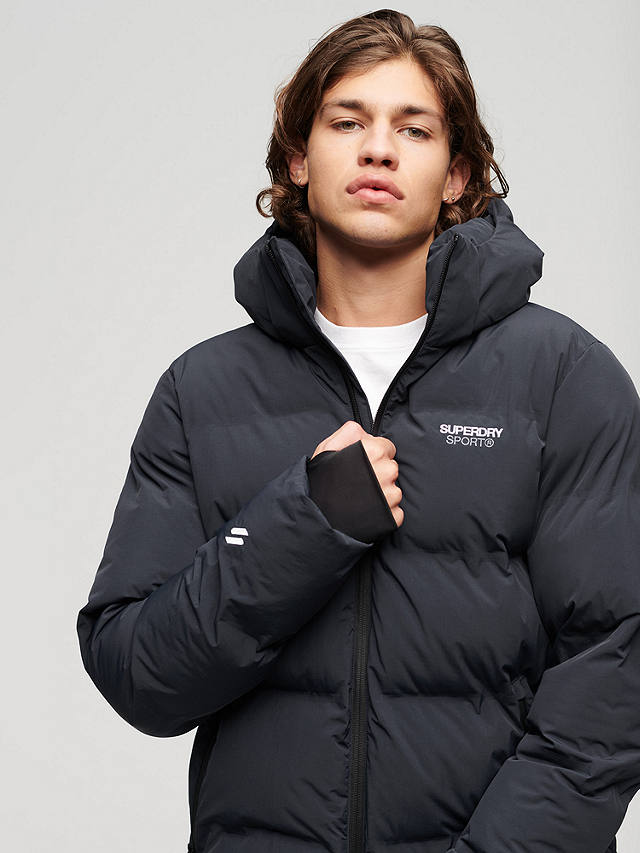 Superdry Hooded Boxy Puffer Jacket, Eclipse Navy
