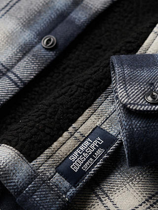 Superdry Wool Blend Miller Overshirt, Dark Blue