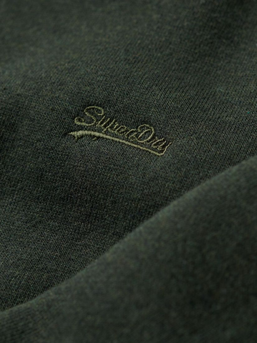 Superdry Essential Logo Crew Sweatshirt, Dark Olive Marl at John Lewis ...