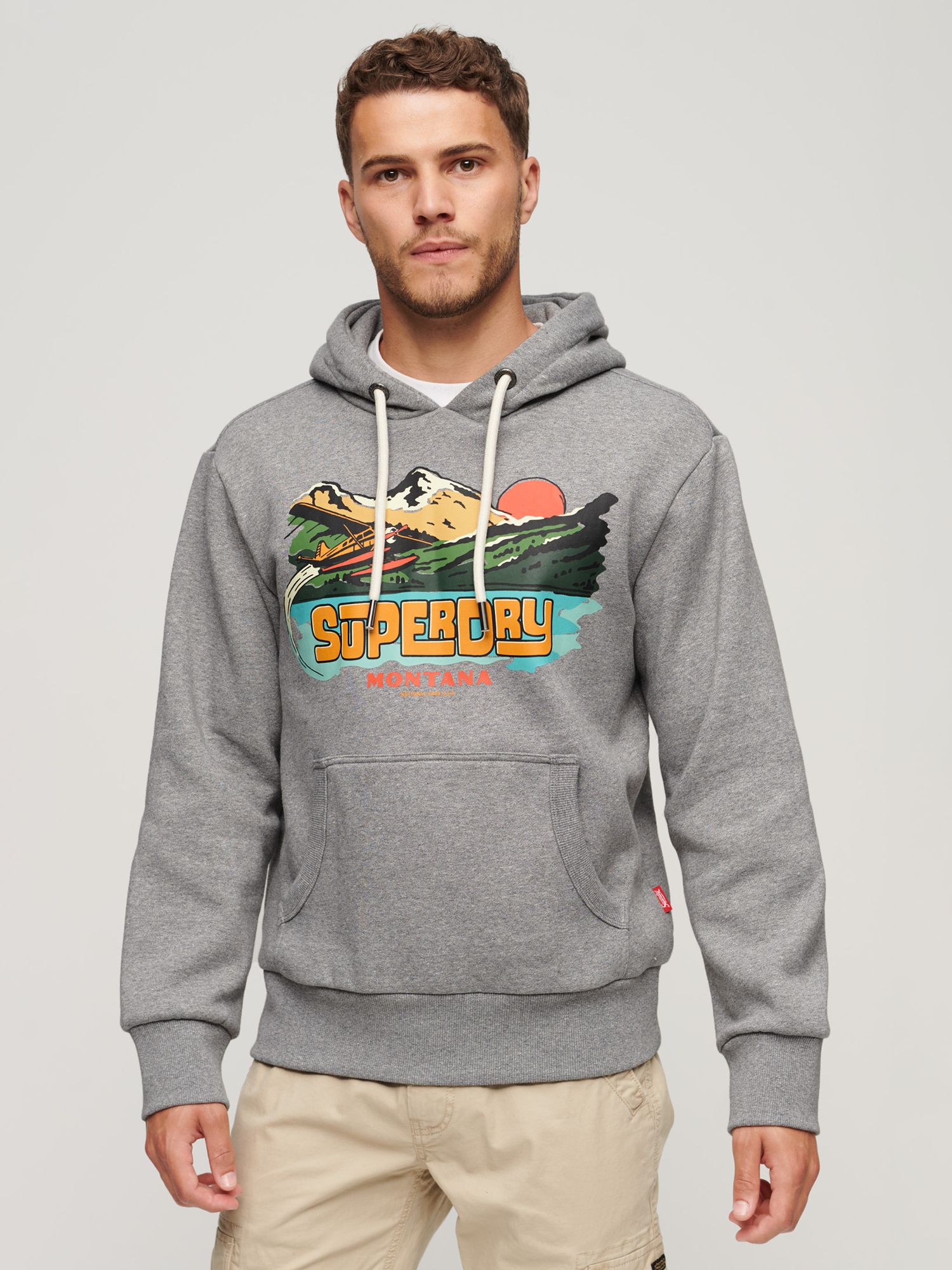 Sudadera Superdry Travel Postcard Gris Mujer