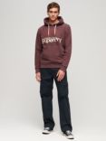 Superdry Great Outdoors Logo Print Hoodie, Burgundy Heather