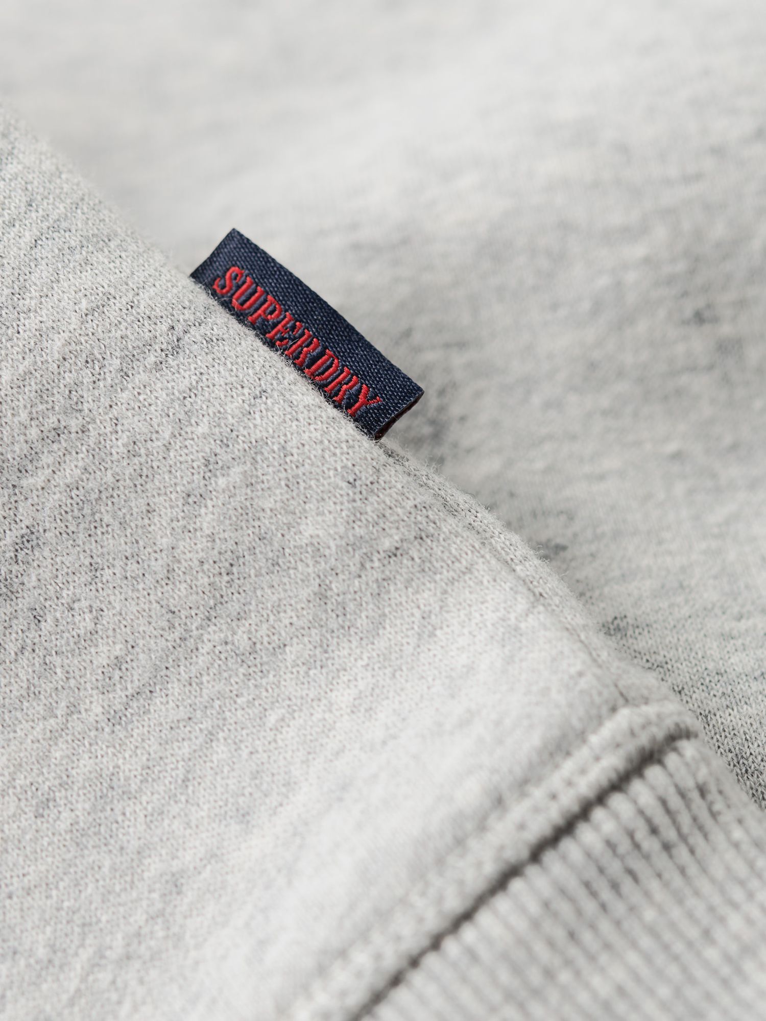 Superdry Essential Logo Crew Sweatshirt, Athletic Grey Marl at John ...