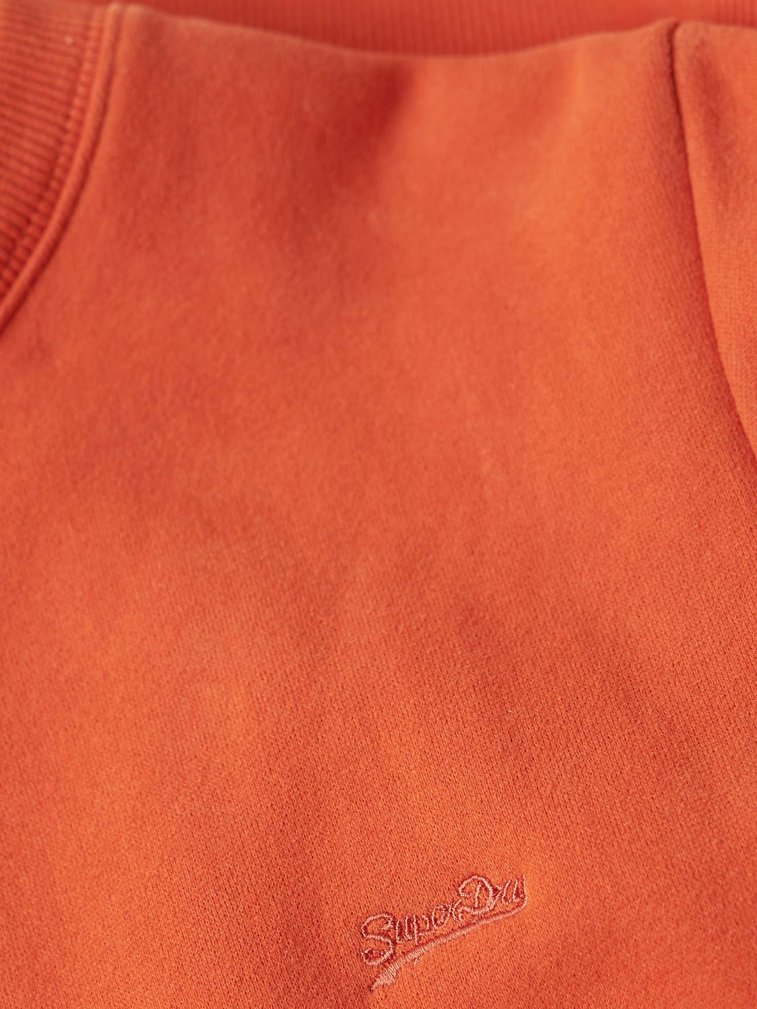Superdry Essential Logo Crew Sweatshirt, Denim Co Rust Orange at John ...