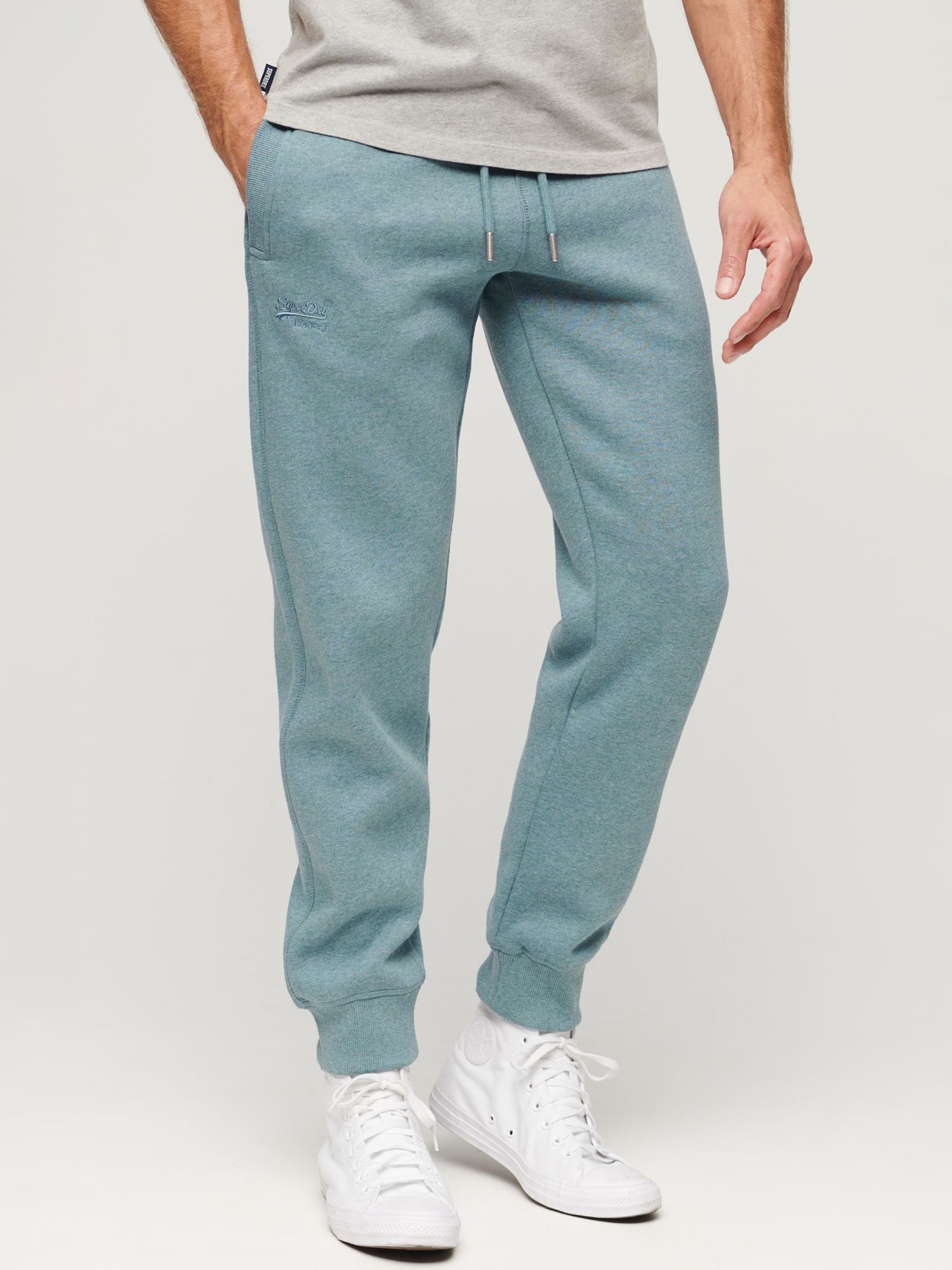 Superdry Essential Logo Joggers, Bluestone Blue Marl at John Lewis &  Partners