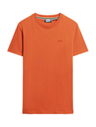 Superdry Organic Cotton Essential Small Logo T-Shirt, Denim Co Rust Orange