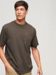 Superdry Contrast Stitch Pocket T-Shirt, Dusk Brown