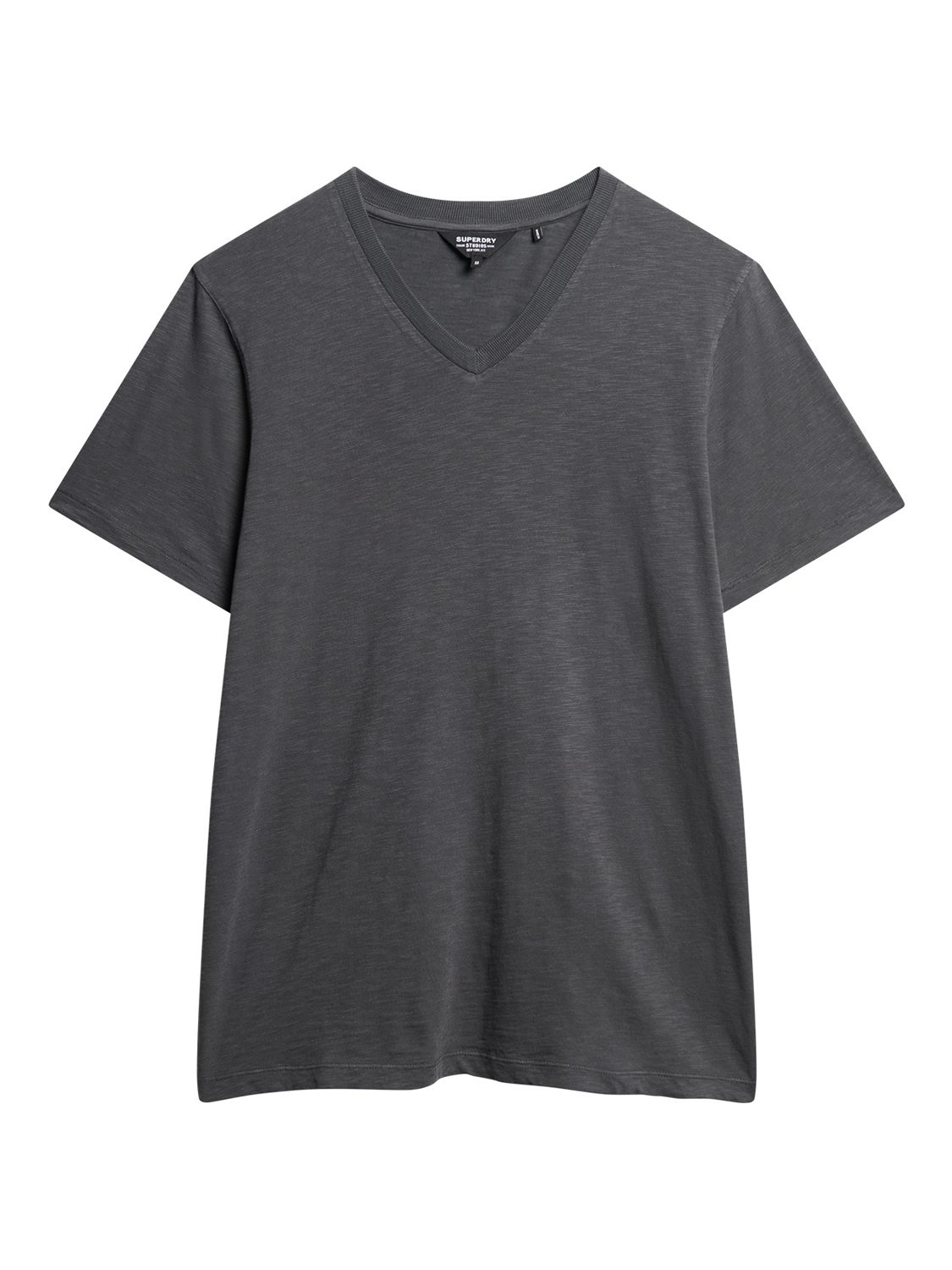 Superdry V-Neck Slub T-Shirt, Washed Black at John Lewis & Partners