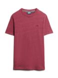 Superdry Organic Cotton Essential Small Logo T-Shirt, Berry Red Marl