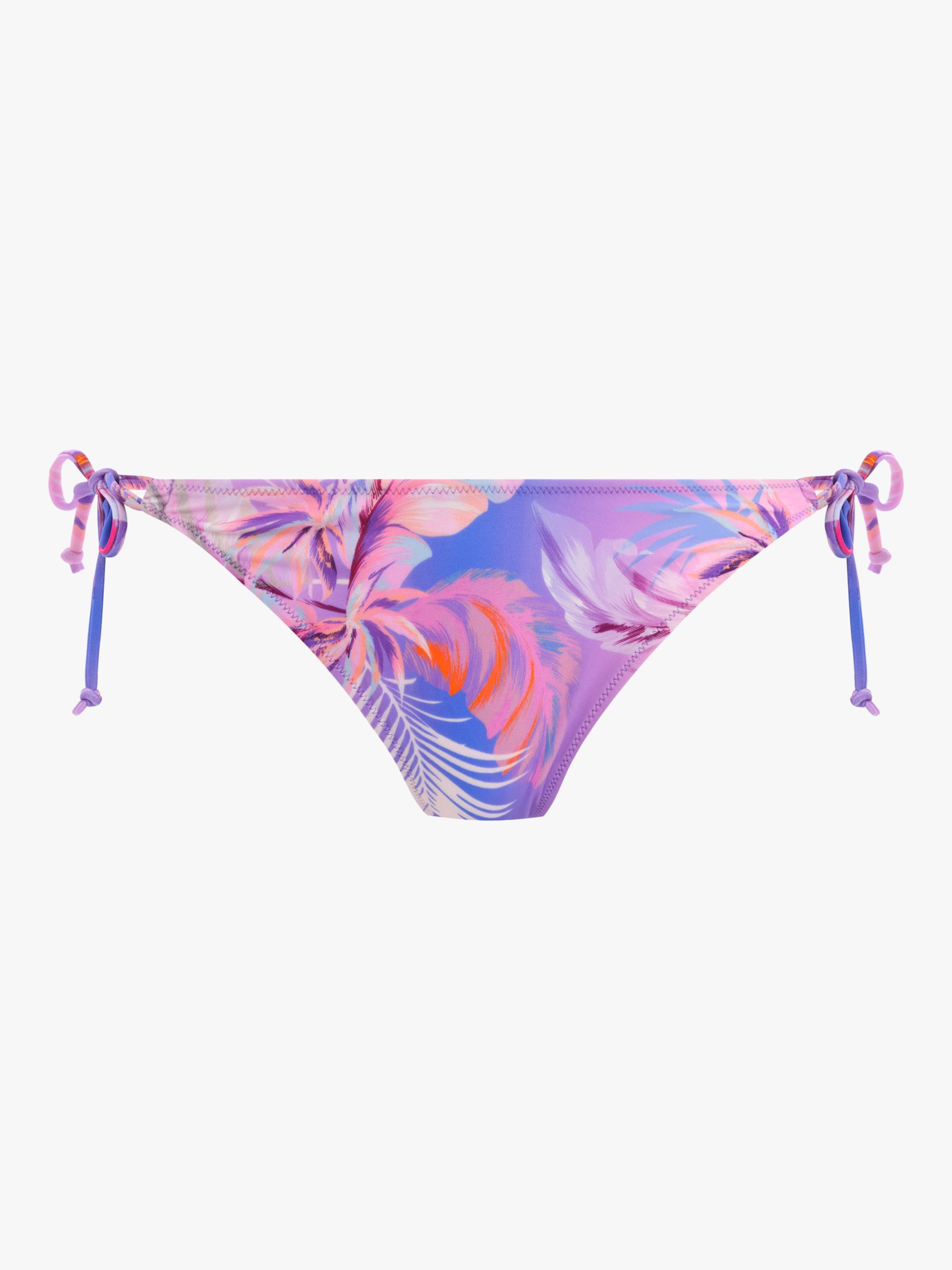 Freya Miami Sunset Tie Side High Leg Bikini Bottoms, Cassis, XL