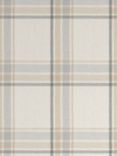 John Lewis Afton Check Weave Pair Dimout/Thermal Lined Eyelet Curtains, Putty