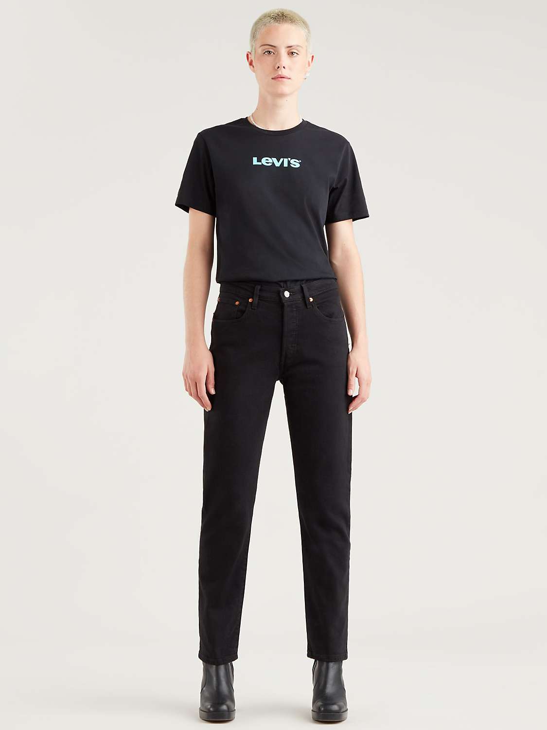 Buy Levi's 501 Cropped Jeans, Black Sprout Online at johnlewis.com