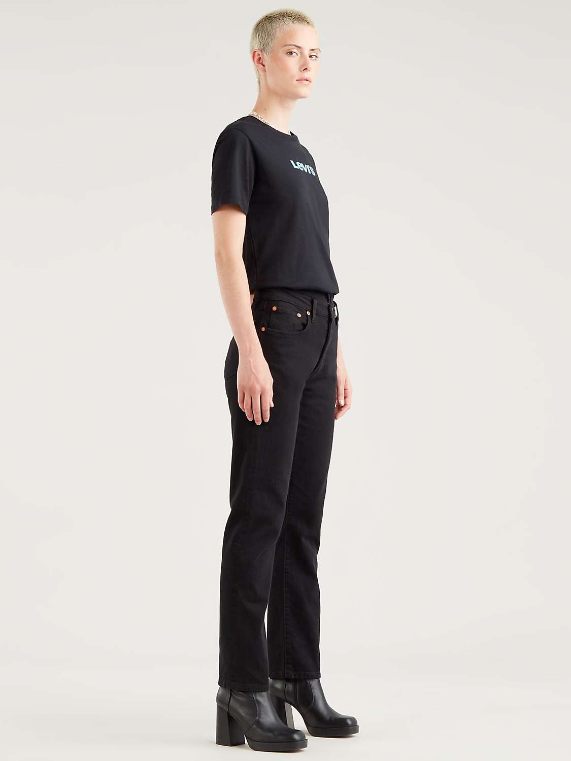 Buy Levi's 501 Cropped Jeans, Black Sprout Online at johnlewis.com