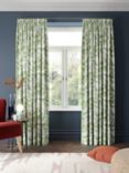 Harlequin Grounded Green Pair Lined Pencil Pleat Curtains, Green