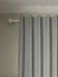 John Lewis Conwy Stripe Weave Pair Lined Hidden Tab Top Curtains, Myrtle Green