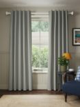 John Lewis Conwy Stripe Pair Lined Hidden Tab Top Curtains, Myrtle Green