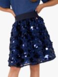 Angel & Rocket Kids' Ellie Sequin Skirt, Navy, Navy