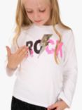 Angel & Rocket Kids' Sequin Rock Top, White/Multi
