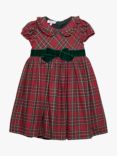 Trotters Kids' Charlotte Tartan Smocked Dress, Red