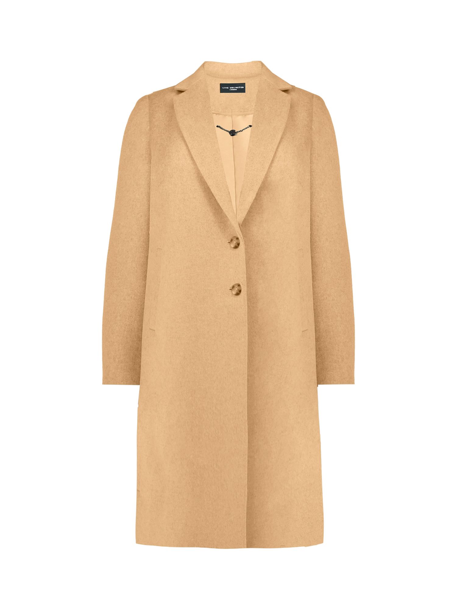 Buy Live Unlimited Curve Wool Blend Long Tailored Coat Online at johnlewis.com