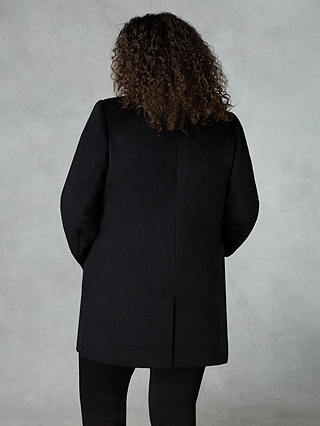 Live Unlimited Curve Wool Blend Short Coat, Black