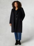 Live Unlimited Curve Wool Blend Long Tailored Coat, Black