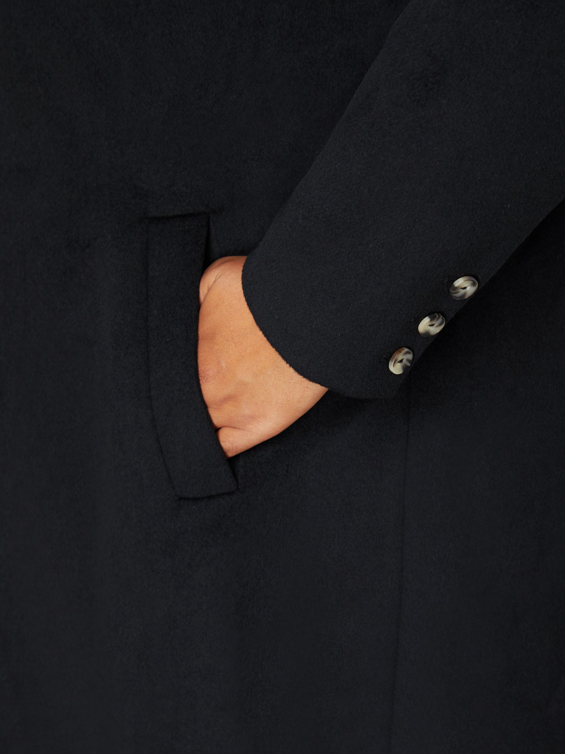 Live Unlimited Curve Wool Blend Long Tailored Coat, Black at John Lewis ...